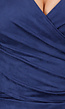 Donkerblauwe Suede Overslag Top met Stretch