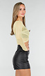 Butter Yellow Mesh Wrap Top met Stretch