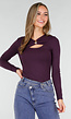 Paarse Top met Cut Out Detail