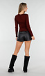 Bordeaux Top met Cut Out Detail