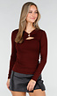Bordeaux Top met Cut Out Detail