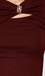 Bordeaux Top met Cut Out Detail