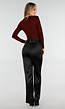 Bordeaux Wrap Bodysuit met Lange Mouw
