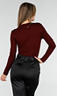 Bordeaux Wrap Bodysuit met Lange Mouw