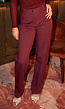 Straight Leg Burgundy Pantalon