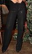 Tall Zwarte Straight Leg Super Stretch Pantalon met Glitters