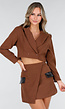Bruine Set Rok met Blazer