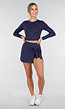 Donkerblauwe Sport Set met Skort en Padded Top