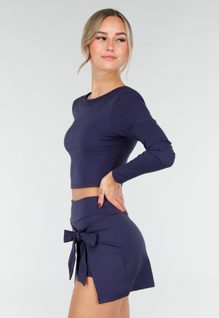 Donkerblauwe Sport Set met Skort en Padded Top