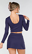 Donkerblauwe Sport Set met Skort en Padded Top
