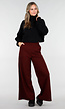 Bordeaux Fleece Lounge Broek met Wijde Pijpen