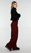 Bordeaux Fleece Lounge Broek met Wijde Pijpen