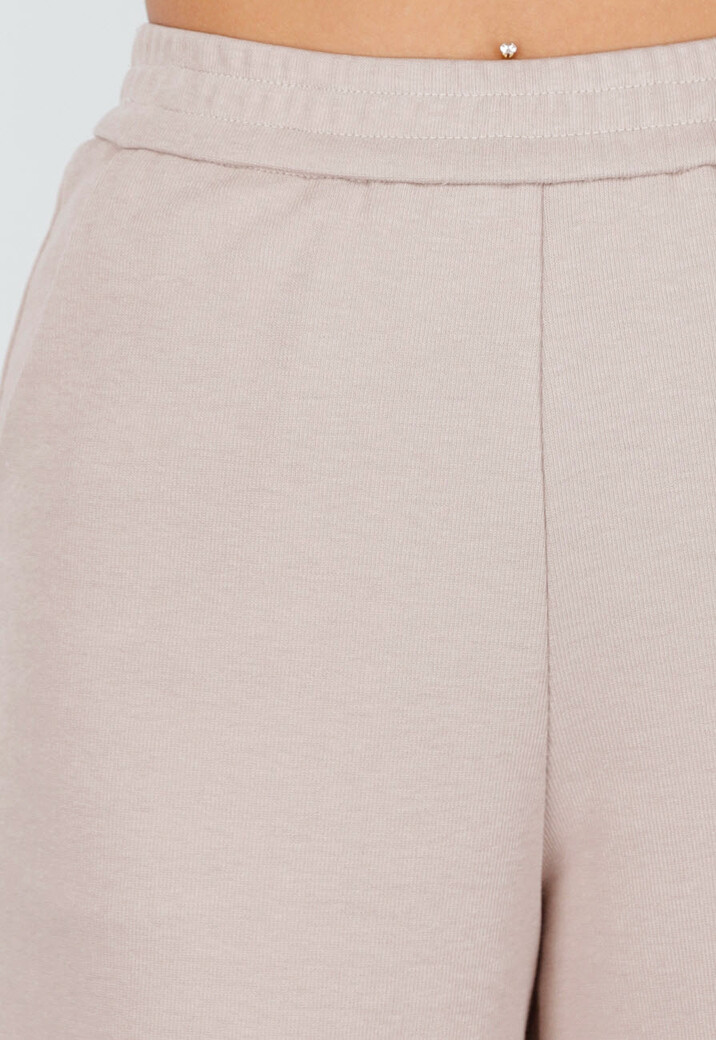 Beige Lounge Broek met Rechte Pijpen