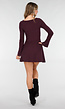 Bordeaux Gebreide Jurk met Lange Mouwen