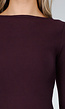 Bordeaux Gebreide Jurk met Lange Mouwen