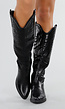 Zwarte Cowboylaarzen met Lage Hak