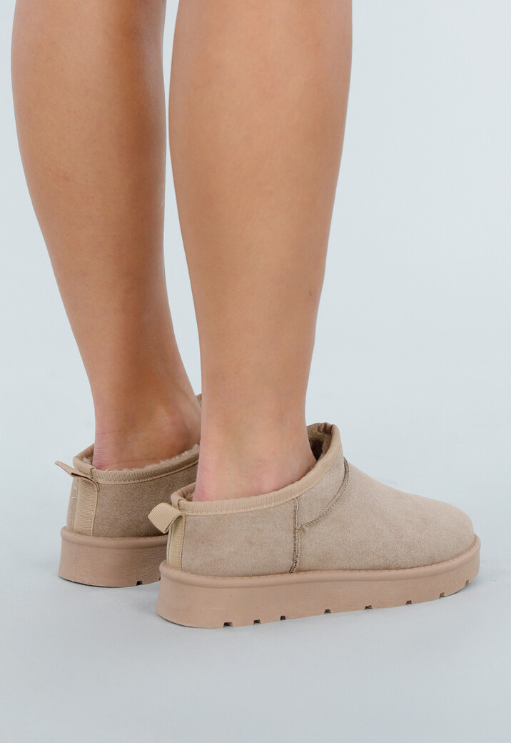 Beige Suède Look Lage Boots
