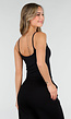 Zwarte Crop Top met Spaghetti Bandjes en Stretch