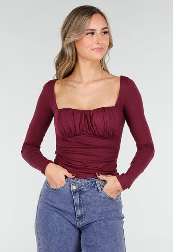 Burgundy Push-Up Longsleeve Top