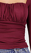 Burgundy Push-Up Longsleeve Top met Gerimpelde Bustier