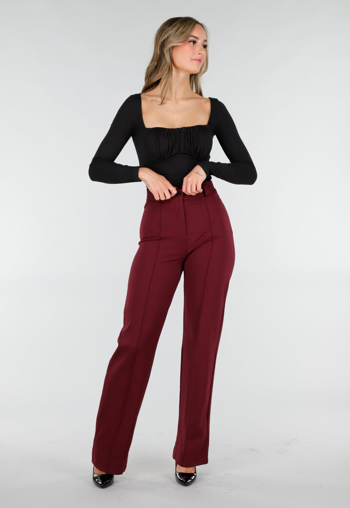 Zwarte Push-Up Longsleeve Top met Gerimpelde Bustier