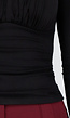 Zwarte Push-Up Longsleeve Top met Gerimpelde Bustier