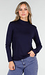 Navy Top met Stretch Lange Mouw