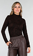 Zwart Bruine Jacquard Stretch Top