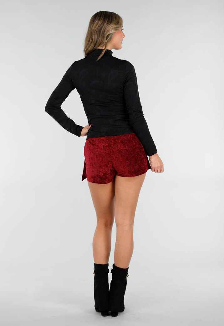 Zwarte Top met Jacquardstructuur