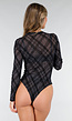 Zwarte Body met Mesh Print