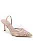 Beige Slingback Pumps met Mesh Strass