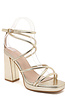 Goudkleurige Strappy Sandaletten met Blokhak