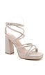 Beige Strappy Sandaletten met Blokhak