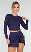 Donkerblauwe Sport Set met Skort en Padded Top