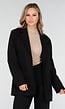 Zwarte Oversized Blazer met Schoudervullingen