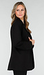 Zwarte Oversized Stretch Blazer met Schoudervullingen