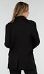 Zwarte Oversized Stretch Blazer met Schoudervullingen