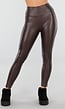 Bruine Leatherlook High Waist  Stretch Legging