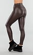 Bruine Leatherlook High Waist  Stretch Legging