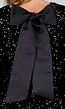 Zwarte Pailletten Jurk met Strik Achter