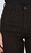 Bruine Leopard Jeans met Rechte Pijpen en Stretch