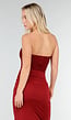 Strapless Korset Jurk in Bordeaux met Glitters