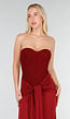 Strapless Korset Jurk in Bordeaux met Glitters