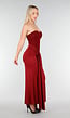 Strapless Korset Jurk in Bordeaux met Glitters