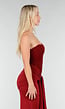 Strapless Korset Jurk in Bordeaux met Glitters