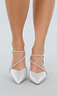 Zilveren Glitter Pumps met Bandjes