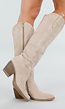 Beige Suède Cowboylaarzen