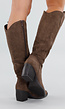 Bruine Suède Cowboyboots met Hak