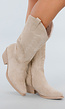 Beige Suede Cowboylaarzen