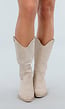Beige Suede Cowboylaarzen